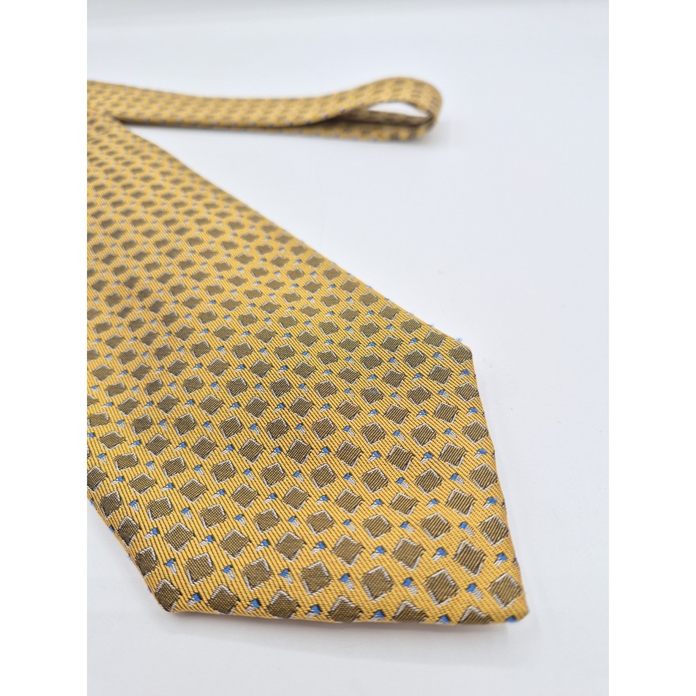 John W Nordstrom Gold Geometric Silk Tie Mens Necktie USA Handmade 60x4